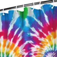 thumbnail image 3 of Colorful Rainbow Tie Dye Spiral Pattern Shower Curtain 36"x72" ,Bathroom Decorative Shower Curtains Set with 12 Hooks,Modern Waterproof Washable Shower Curtain, 3 of 6