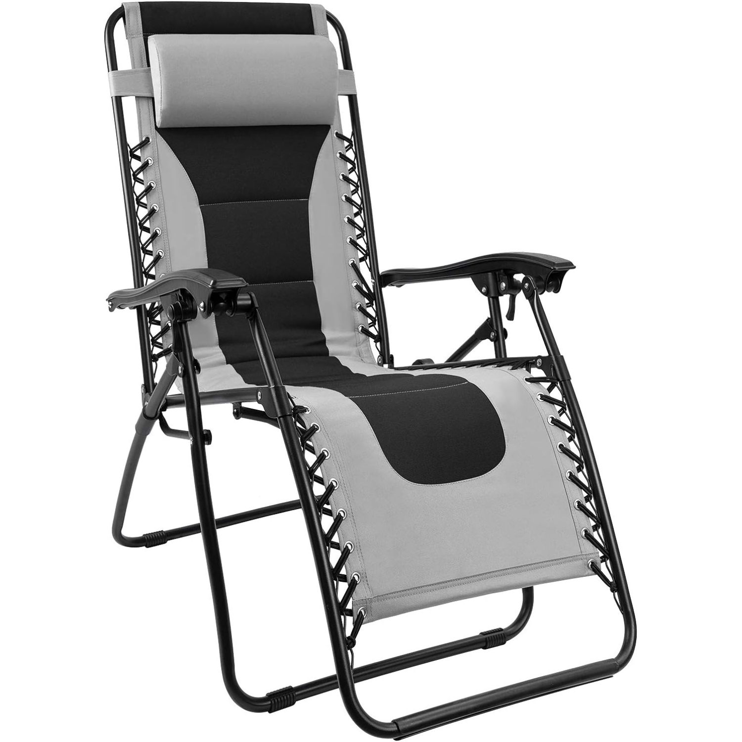 Chair Patio Padded Recliner Outdoor Oversized Portable Lounge Chair Adjustable Lawn Folding