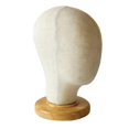 thumbnail image 2 of Cabeza de Maniquí de Peluca de Bloque de Corcho Cubierto Beige para Exhibir Pelucas de de Cabello, con Soporte de , 02 Sunnimix cabeza de maniquí de peluca, 2 of 6