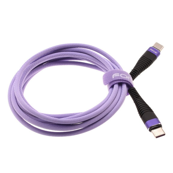 Type-C to USB-C Purple 6ft PD Cable for Samsung Galaxy Z Flip5/Flip4/Flip 3 5G - Long Charger Cord Power Wire Sync Braided Fast for Galaxy Z Flip5/Flip4/Flip 3 5G