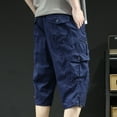 DeHolifer Men's Capri Cargo Shorts Casual Hiking Military Tactical
