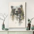 thumbnail image 3 of Aaheei Canvas Wall Art Bear and Spring Forest Double Exposure Photography Animals Wildlife Digital Art Modern Art Rustic Portrait Edgy for Living Room, Bedroom, Office, 3 of 3