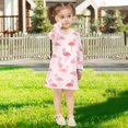 thumbnail image 5 of Girls' long-sleeved dress Pink Flamingo Girls' A-line dress with ribbed cuffs Soft and comfortable, 5 of 6
