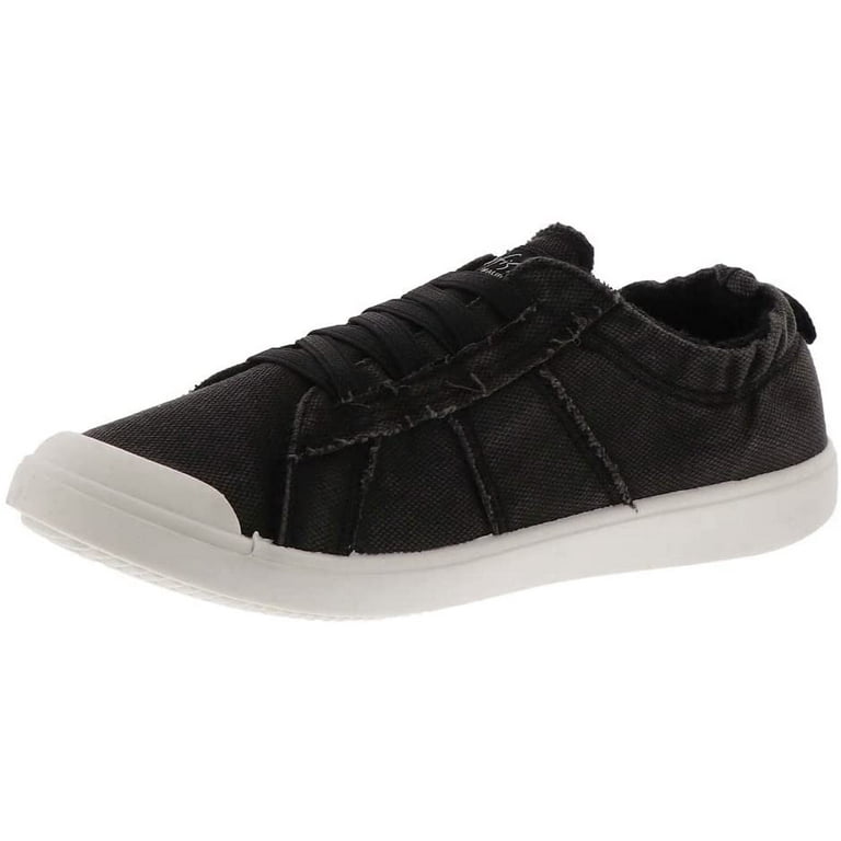 Blowfish Malibu Women s Vex Stylish Slip On Sneakers Distressed Edges Elastic Inside 7 Black Smoked 16 Oz Canvas Walmart
