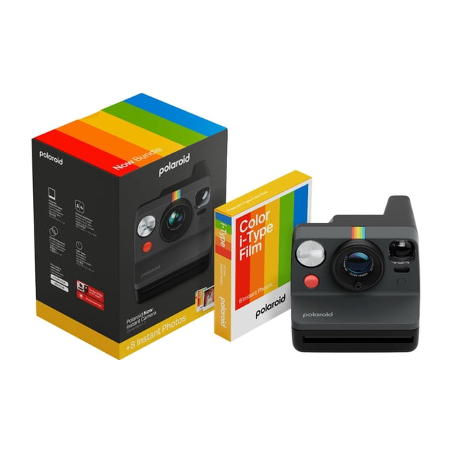 Cámara instantánea Polaroid Now Generación 3 Negra + 8 películas