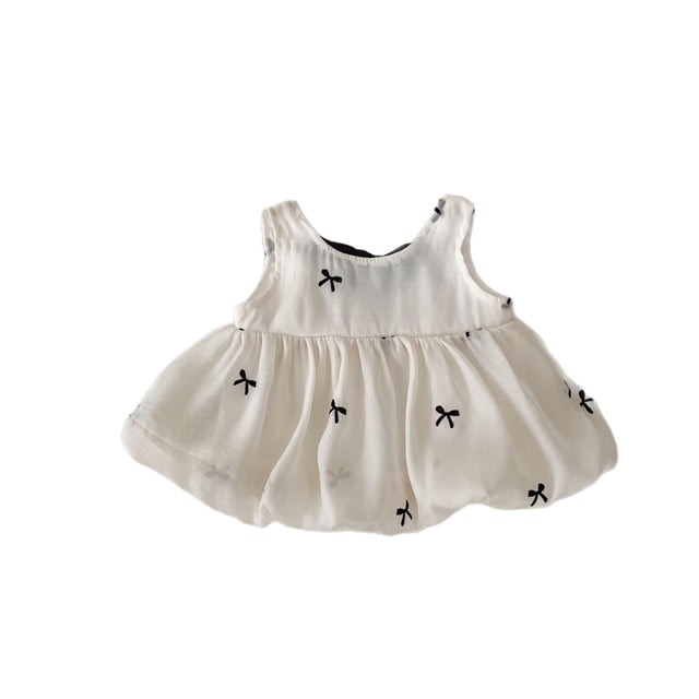 2025 nuevo chaleco de verano para niñas, Top con lazo de hada bonita, ropa para niños, camiseta sin mangas con lazo bordado para pantalones cortos opcionales para niños