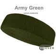 thumbnail image 2 of Couver Standard Size Unisex Head Sweatband fit for most Kids & Adult for all purpose 6 Pieces Pack, Army Green, 2 of 6