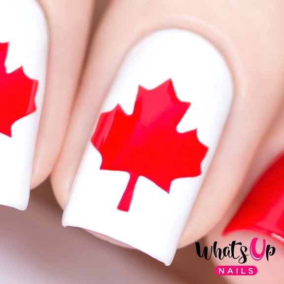 Whats Up Nails - Canadian Flag Vinyl Stencils Nail Art Design