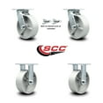 thumbnail image 2 of 6 Inch Semi Steel Caster Set with Ball Bearings 2 Swivel Lock 2 Rigid SCC, 2 of 2