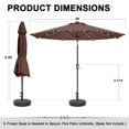 thumbnail image 4 of 9 ft Solar Umbrella 32 LED Lighted Patio Umbrella Table Market Umbrella with Tilt and Crank Outdoor Umbrella for Garden, Deck, Backyard, Pool and Beach (Navy Blue), 4 of 7