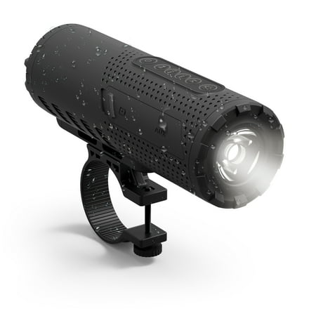 Bicycle Speakers Photive Rechargeable LED Bike Flashlight with Built-in Wireless Bluetooth Speaker. All Weather Sports Outdoor Recreation Bicycle Light. Cycling Mounting Accessory Included ()