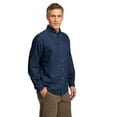 thumbnail image 2 of Port & Company Long Sleeve Denim Shirt, Ink Blue M, 2 of 3