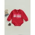 thumbnail image 2 of hirigin Baby Girls Valentine's Day Casual Romper Red Long Sleeve O Neck Letter Print Playsuit, 2 of 8