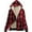 Red, variant on Coorders Women's Flannel Plaid Heavyweight Jacket Coat With Pockets, Womens Outwear Winter Hooded Coats ,Women's Plus Khaki,Size L