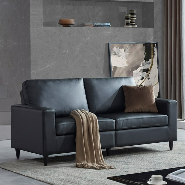Living Room Furniture Set Pu Leather Sofa And Loveseat Sets Modern Upholstered Soft Couch With Armrests Durable Legs For Black 3 Seat Com Living Room Furniture Set Pu Leather, Soft Leather Sofa Set