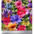 thumbnail image 3 of oneOone Cotton Flex Fabric Chevron|Leaves & Floral Panel Printed Craft Fabric BTY 40 Inch Wide, 3 of 3