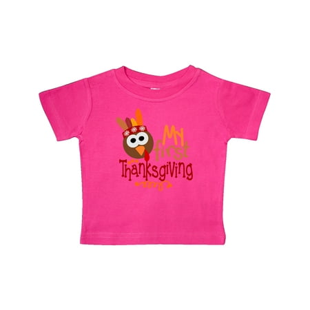 

Inktastic My 1st Thanksgiving Cute Turkey with Feathers Gift Baby Boy or Baby Girl T-Shirt