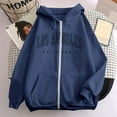 thumbnail image 2 of Womens Hoodies Long Sleeve Oversized Zip Up Hoodie Oversized Hoodie for Women Navy Hoodie Y2k Winter Outfits for Women 2025 Street Style, 2 of 3