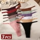 thumbnail image 2 of Tanga de algodón con cinturón ajustable para mujer, bragas sin costuras, transpirable, lencería de cintura baja, suave, Color sólido, 3 piezas, 2 of 5