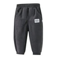 thumbnail image 3 of Likimi Toddler Kids Boys Pants Solid Color Thick Trousers Thermal Comfortable Relaxed Winter Fall Bottoms Size 8-9 Years Grey, 3 of 9