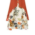 thumbnail image 5 of CEHVOM Mode Femme Été Décontractée Manches Courtes Col Rond Robe Longue en Lin à Imprimé Floral, 5 of 5