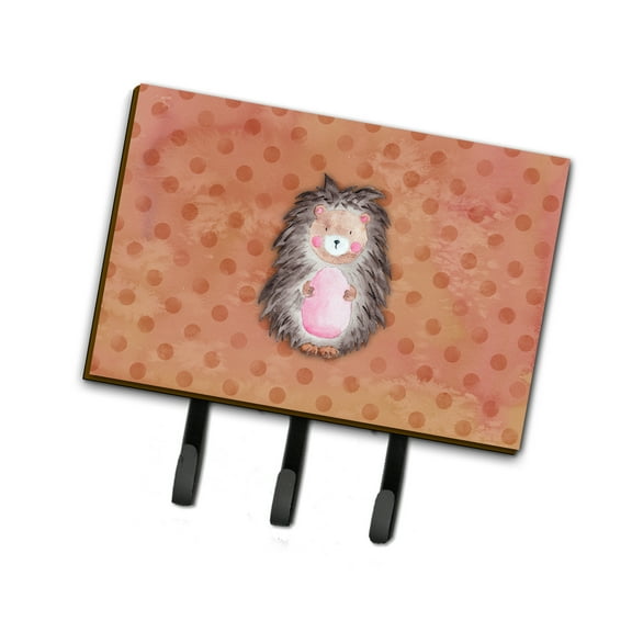 Carolines Treasures BB7378TH68 Polkadot Hedgehog Watercolor Leash or Key Holder Triple Hook multicolor