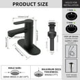 thumbnail image 3 of BELZ Grifo de Baño, Grifo de Fregadero de una Sola Manija Negro Mate para Instalación de 1 O 3 Agujeros, Grifo de Tocador Moderno de Metal sin Plomo con Desague Emergente y Mangueras de Suministro Ne, 3 of 7