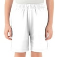 thumbnail image 4 of LIIPEE Girls Boys Sports Shorts Summer Comfortable Breathable Solid Color Elastic Waist Wide Leg Shorts With Pockets Kids Stylish Picnics Shorts,White,2-3 Years, 4 of 4