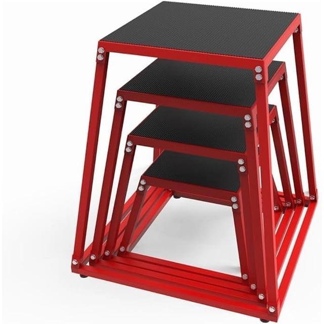 BeesClover Heavy Duty Steel Plyo Box for Exercise (12, 18, 24, 30 Inch) with Rubber Pads, Plyometric Jumping Box Metal Exercise Step Up Box for Strength Training, Conditioning & Step Up Workouts
