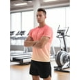 thumbnail image 5 of APTRO Men's and Big Men's Workout Shirt Athletic Core Shirt Quick Dry Moisture Wicking Short Sleeve Performance T-Shirt Gradient Pink-orange,Sizes S-3XL, 5 of 7