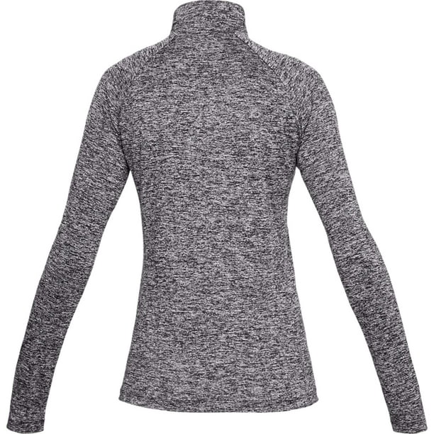 Under Armour Women's Tech Twist ½ Zip, Black /Metallic Silver, X-Large 