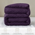 thumbnail image 5 of Whale Flotilla 3-Piece Jacquard Braid Ultra Soft Queen Comforter Set, Luxury Reversible Microfiber Comforters Full Size Bedding Set with 2 Pillowcases, Lightweight Duvet for All Seasons, Purple, 5 of 10