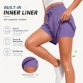 thumbnail image 4 of Women's High Waisted Yoga Shorts with Zipper Pockets, Loose Fit Drawstring Athletic Shorts for Women, Quick Dry Breathable Casual Workout Running Lounge Shorts for Gym Hiking Travel, 4 of 8