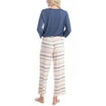 thumbnail image 5 of Goodnight Kiss Women's Fall Fable Pajama Set, Butter Knit 3/4 Sleeve and Capri Pant, Navy/Multi Stripe, L, 5 of 7