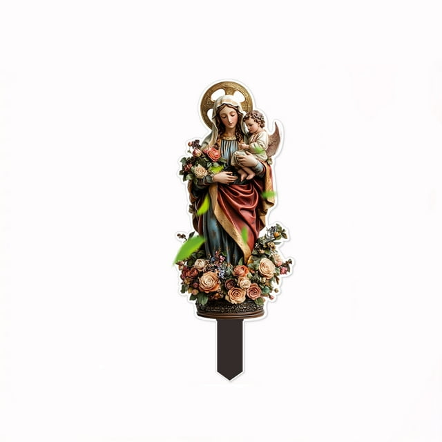 Inserto decorativo de suelo para el Día de la Madre con flores y niños, acrílico 2D, ideal como regalo navideño para patio, jardín y hogar.