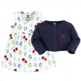 thumbnail image 3 of Hudson Baby Baby and Toddler Girl Cotton Dress and Cardigan Set, Wildflower, 3-6 Months, 3 of 3