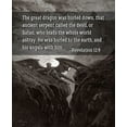 thumbnail image 2 of ArtsyQuotes 26x31 White Modern Wood Framed Museum Art Print Titled - Bible Verse Quote Revelation 12:9, Gustave Dore - Satan Resting on the Mountain, 2 of 4