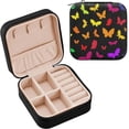 thumbnail image 2 of GZHJMY Butterfly Small Jewelry Box, Portable Leather Travel Jewelry Storage Case for Rings Earrings Necklace Bracelets, 2 of 7