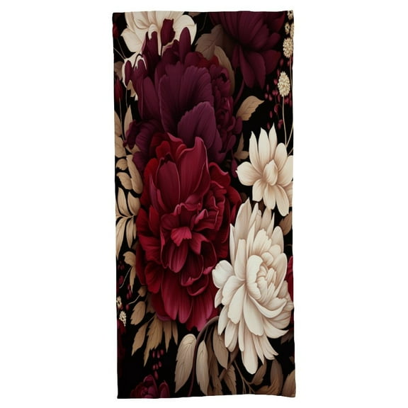 Elegant Burgundy Floral Beach Towels Quick Dry Towel for Beach Thin Sand Free Towels Elegant Velvet Floral Bath Shower Towel Pool Travel Swimming 27x55 Inch