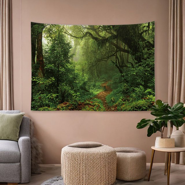 Fiudx Ofertas Relámpago Tapiz Calico Con Diseño De Arte Paisajístico, Decoración Para Dormitorio, Colgante De Pared, 51X59 Pulgadas