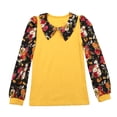 thumbnail image 1 of Richie House Girls' Long Sleeve T-shirt with Floral Sleeve RH1770, 1 of 2