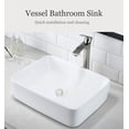 thumbnail image 2 of Bokaiya 16x12 White Vessel Sink and Faucet Combo Above Counter Top Ceramic Rectangular Small Bathroom Vanity Sinks Set, 2 of 10