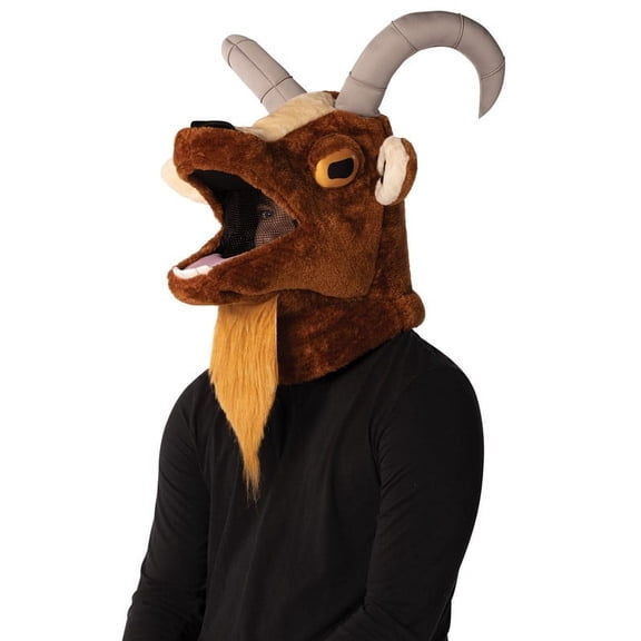 Rasta Imposta Goat Mascot Head Halloween Costume, Men and Women, Brown, One Size, R1762-OS