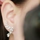 thumbnail image 2 of Pendientes de botón para mujer, pendientes de botón, pendientes de botón para mujer, 1 par de pendientes de borla con hojas de diamantes de imitación de cristal a la moda para mujer., 2 of 5
