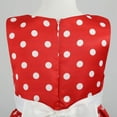 thumbnail image 6 of Girls Christmas Red Polka Dots Princess Bowknot Dress With Mouse Ears Headband, 6 of 7