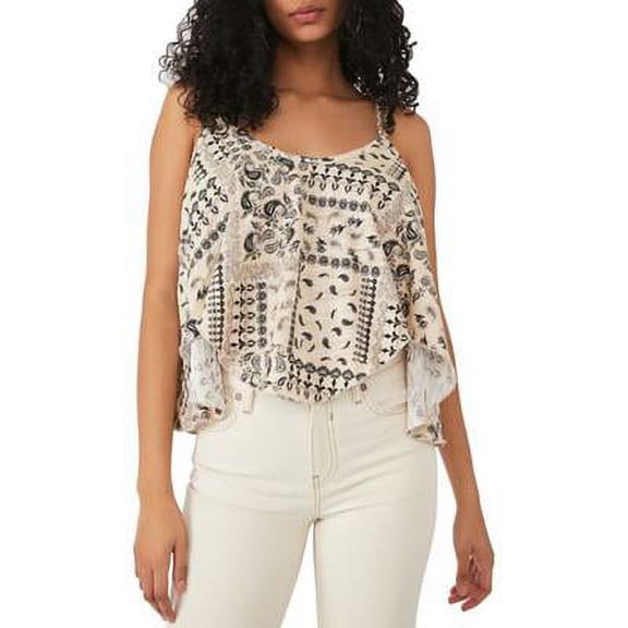 Free People Hey Girl Tank Top, Tea Combo, X-Small XS