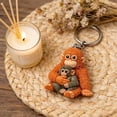 thumbnail image 7 of Cute 3D Hugging Monkey Keychain, Plush Orangutan Figure Charm for Backpack Purse Keys, Meaningful Gift, 7 of 7