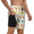 thumbnail image 2 of Kdxio Colorful Squirrel Print Men's Swim Trunks with Compression Liner 7 Inch Inseam Quick Dry Swim Shorts, 2 of 7
