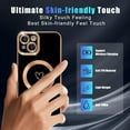thumbnail image 4 of Compatible with iPhone 13 Case Magsafe, Cute Heart Pattern Luxury Plating Full Camera Lens Protection Magnetic Case for iPhone 13 for Women Girl-Black, 4 of 13