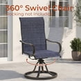 thumbnail image 5 of Pirecart Patio Swivel Chairs Set of 4, 360° Outdoor Dining Chairs with Steel Frame & Textilene Fabric, High Back Patio Dining Chairs with Ergonomic Armrest for Lawn, Garden, Deck, Dark Blue, 5 of 9
